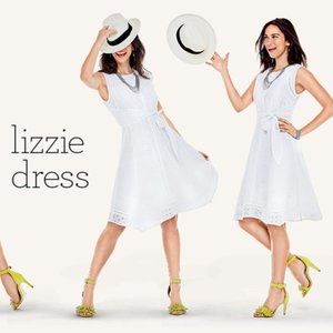 CABI white eyelet Lizzie Dress, #5106, size 8